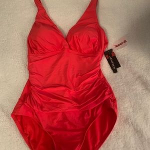 Coral one piece bathing suit
